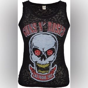 Guns N’ Roses burnout tank women’s XL 2012 Las Vegas skull